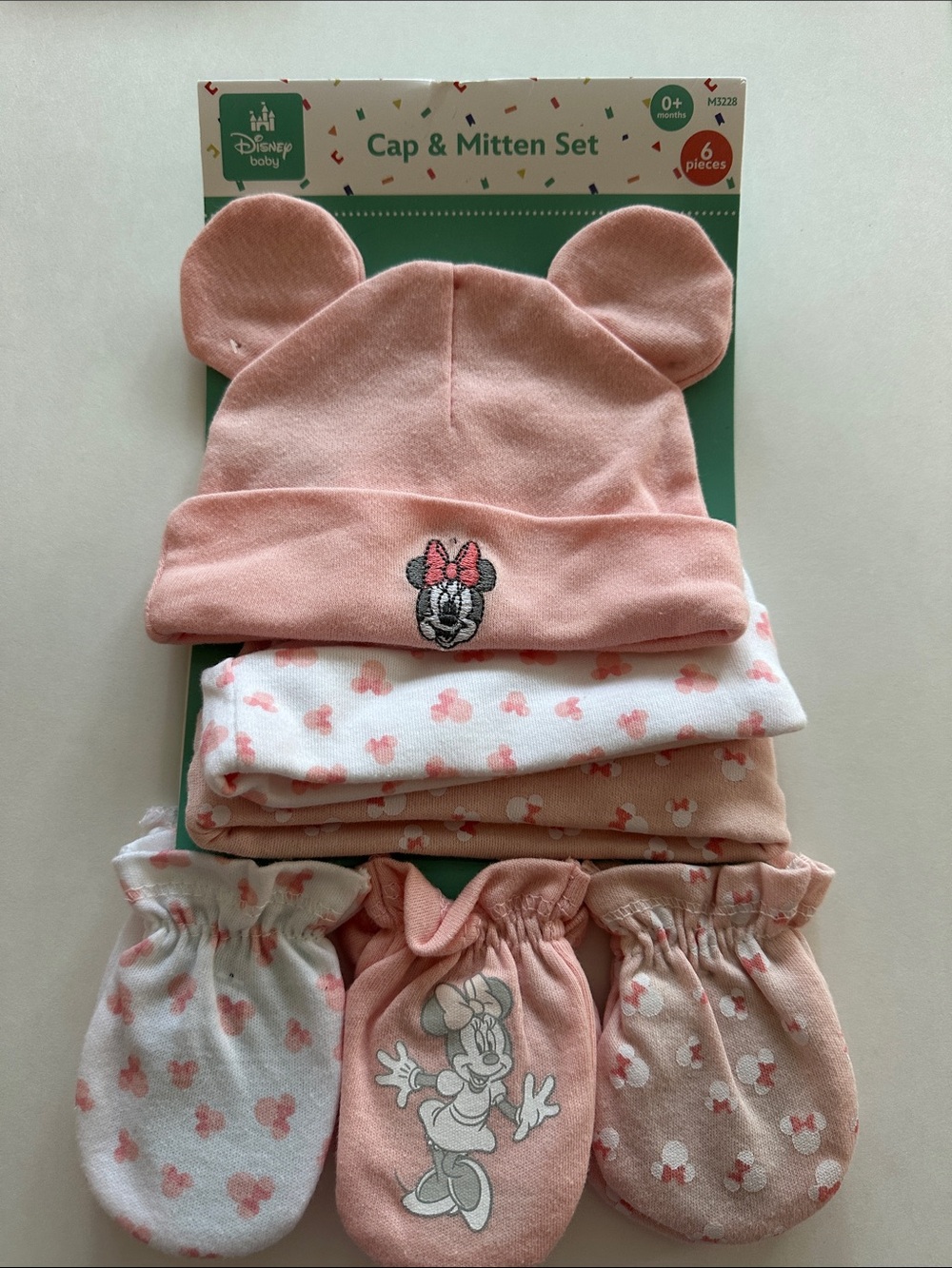 Disney Pink Minnie Mouse Cap and Mitten Set - Pink Accents
